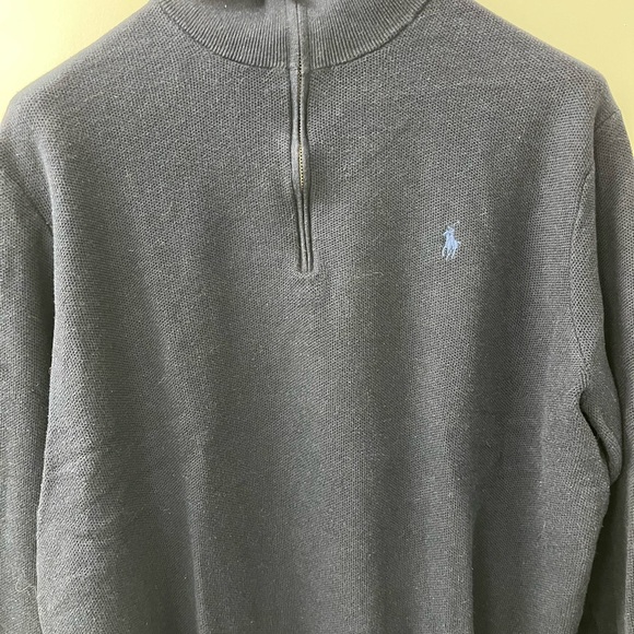 Polo by Ralph Lauren Size XL, 1/4 Zip Sweater 100% Pina Cotton, GUC. Navy Blue - Picture 5 of 15